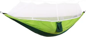 1-2 Person Portable Outdoor Camping Hammock with Mosquito Net High Strength Parachute Fabric Hanging Bed Sleeping Swing (Color : Gray) (Wit)