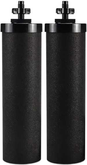 1 Count (Pack of 2) BB9-2 water filter core activated carbon filter compatible with Berkey tabletop water purification system filter element sintered carbon