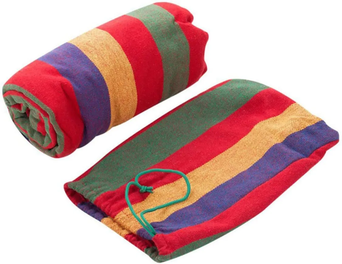1 Set Canvas Hammock Patio Hammock Outdoor Hammock Double Hammock Hammack Outdoor Hammock Indoor Hammock Tent Hammock for Camping Hammock for Outside Portable The Swing Travel (Red 260X150CM)