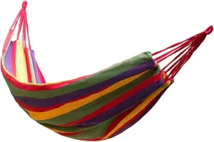 1 Set Canvas Hammock Patio Hammock Outdoor Hammock Double Hammock Hammack Outdoor Hammock Indoor Hammock Tent Hammock for Camping Hammock for Outside Portable The Swing Travel (Red 260X150CM)