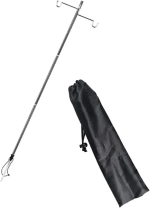 1 Set Folding Camping Lamp Stand Portable Dual Use Lantern Hanger for Easy Setup at Outdoor Activities Lightweight Bracket for Camping Picnics and More