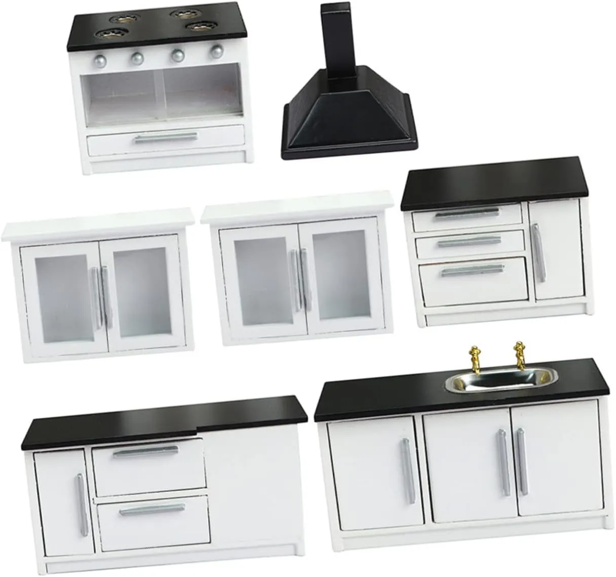 1 Set Miniature Kitchen Model with Gas Stove Dollhouse Furniture for DIY Crafts and Home Decoration Present for Mini House Enthusiasts