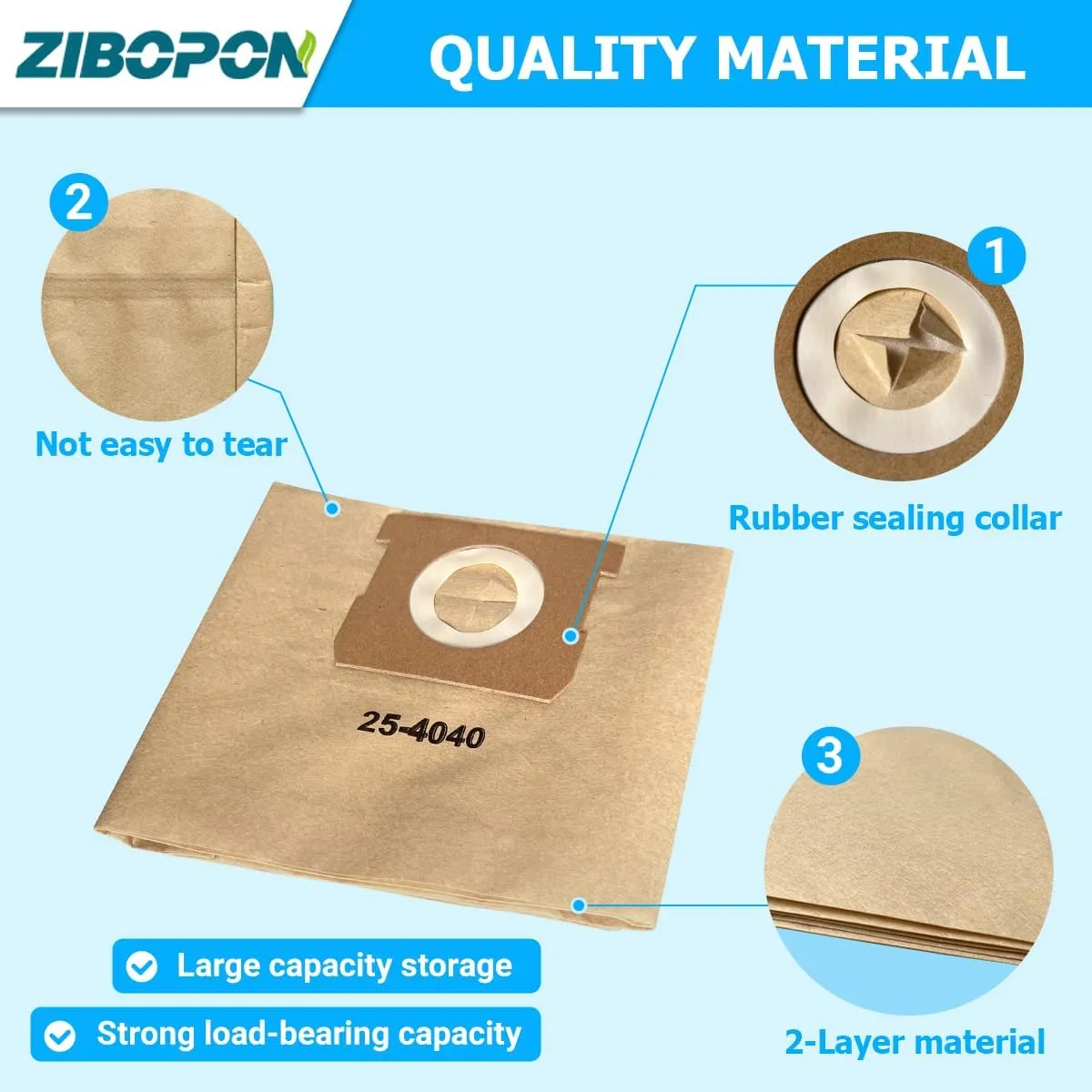 10 Pack DXVA25-4040 Dust Bag-4 gallon Replacement for DEWALT DXV04T 4 Gallon Wet/Dry Vacuum