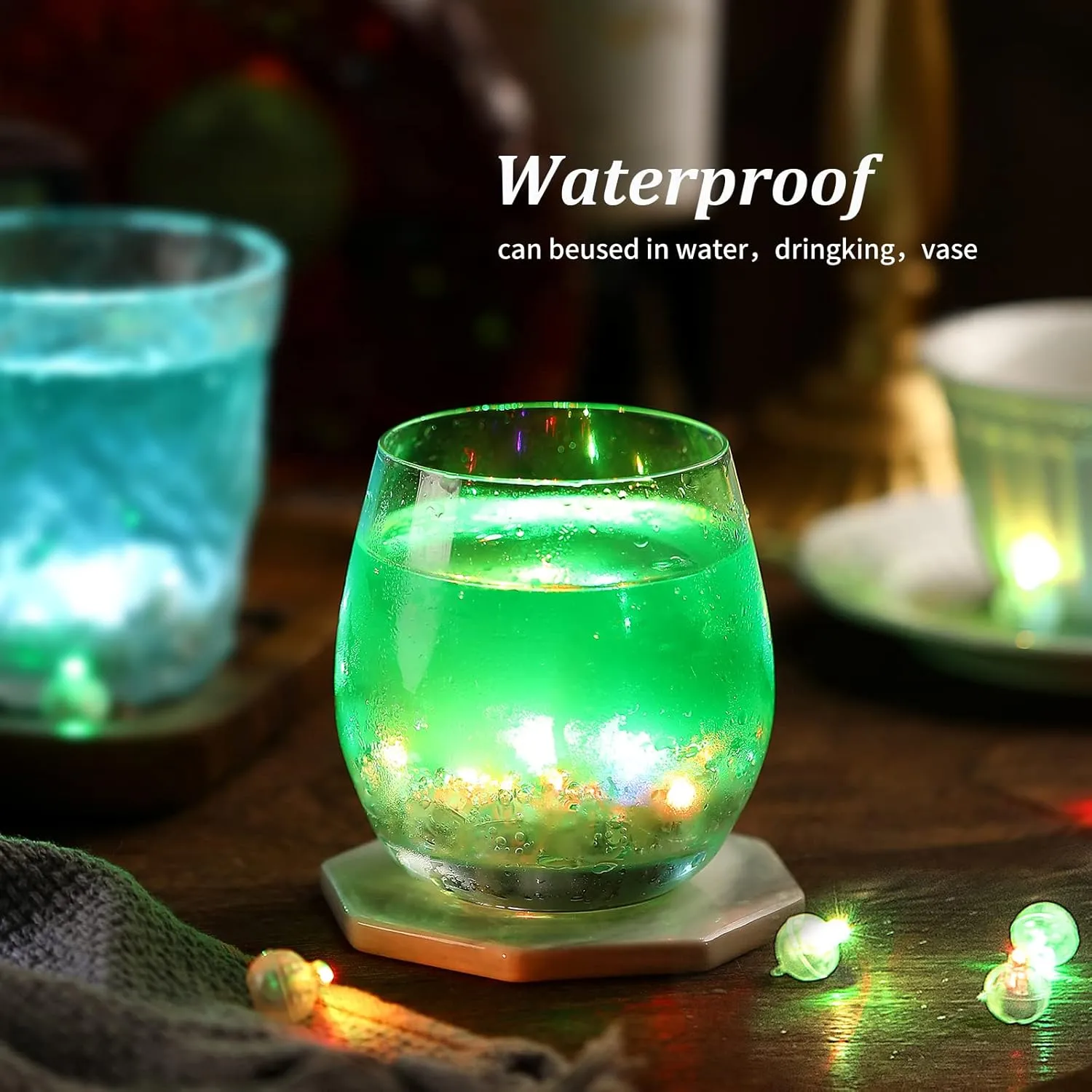 100PCs Mini Led Lights, Led Balloons Light up Balloons for Party Decorations Neon Party Lights for Paper Lantern Easter Eggs Birthday Party Wedding Halloween Christmas Decoration - Blinking Green