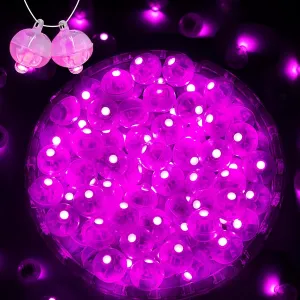 100PCs Mini Led Lights, Led Balloons Light up Balloons for Party Decorations Neon Party Lights for Paper Lantern Easter Eggs Birthday Party Wedding Halloween Christmas Decoration - Blinking Pink