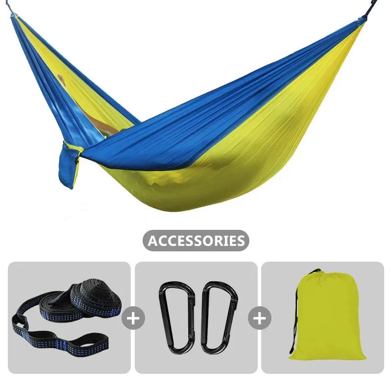 102x55inch Outdoor Double Camping Hammock with Tree Strap Lightweight Parachute 210T Nylon Hammock Swing Chair for Hiking Garden