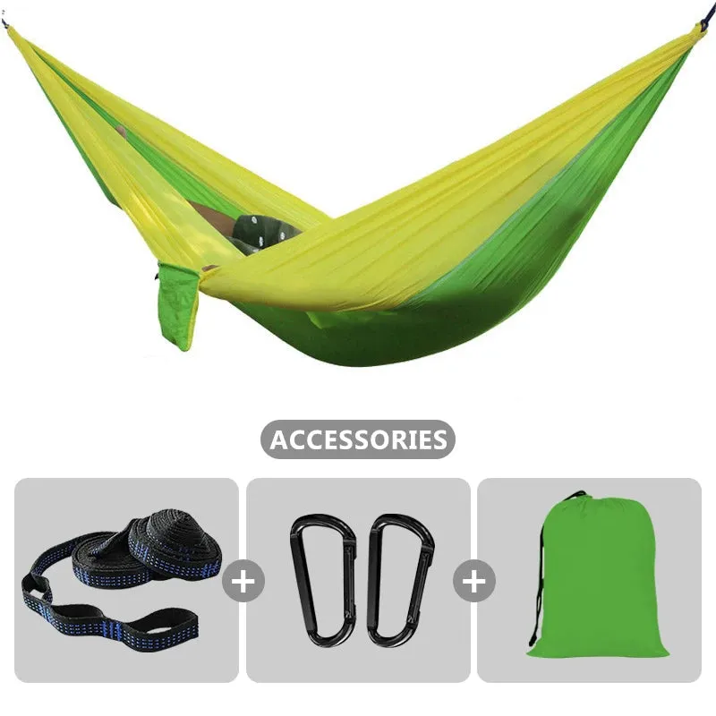 102x55inch Outdoor Double Camping Hammock with Tree Strap Lightweight Parachute 210T Nylon Hammock Swing Chair for Hiking Garden