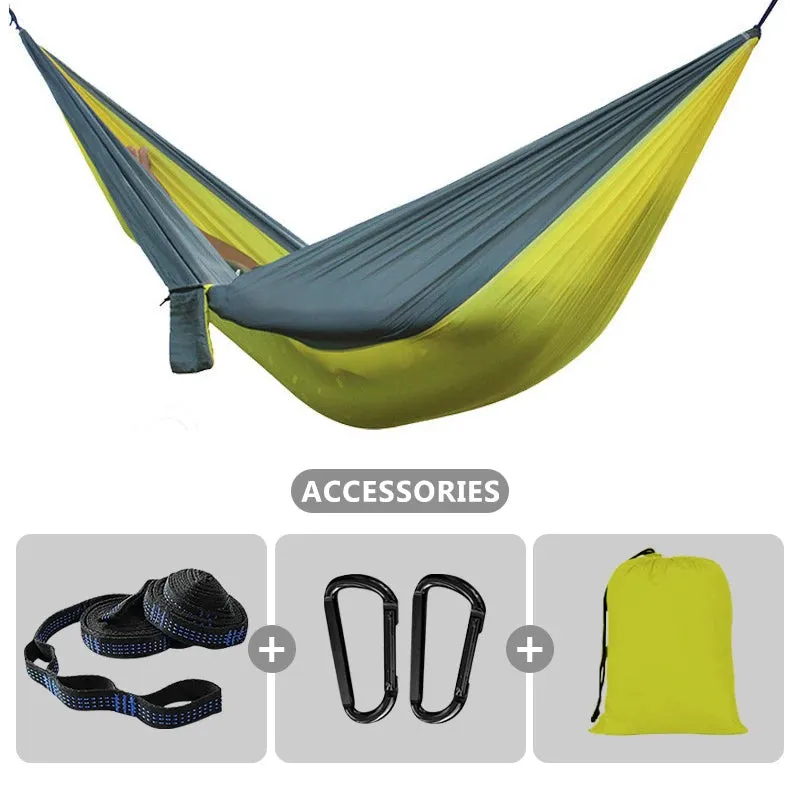 102x55inch Outdoor Double Camping Hammock with Tree Strap Lightweight Parachute 210T Nylon Hammock Swing Chair for Hiking Garden