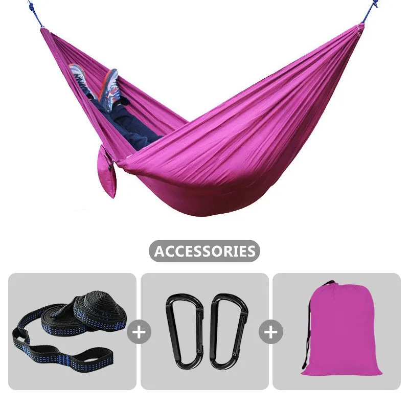 102x55inch Outdoor Double Camping Hammock with Tree Strap Lightweight Parachute 210T Nylon Hammock Swing Chair for Hiking Garden