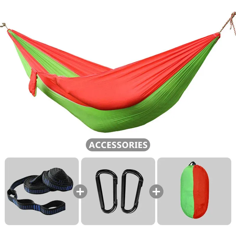 102x55inch Outdoor Double Camping Hammock with Tree Strap Lightweight Parachute 210T Nylon Hammock Swing Chair for Hiking Garden