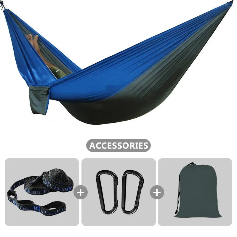 102x55inch Outdoor Double Camping Hammock with Tree Strap Lightweight Parachute 210T Nylon Hammock Swing Chair for Hiking Garden