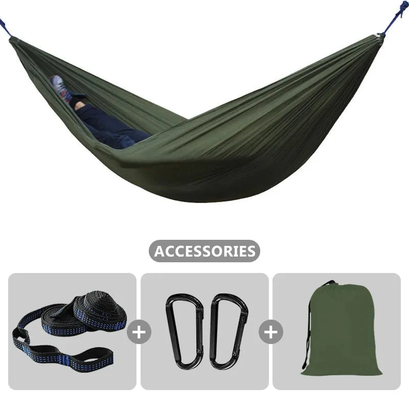 102x55inch Outdoor Double Camping Hammock with Tree Strap Lightweight Parachute 210T Nylon Hammock Swing Chair for Hiking Garden