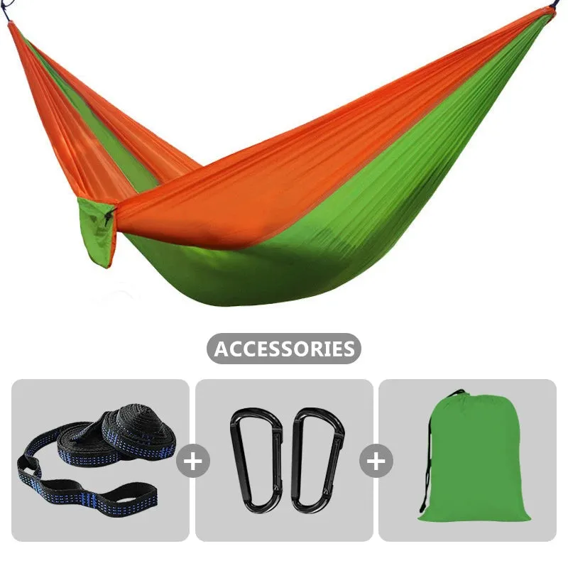 102x55inch Outdoor Double Camping Hammock with Tree Strap Lightweight Parachute 210T Nylon Hammock Swing Chair for Hiking Garden