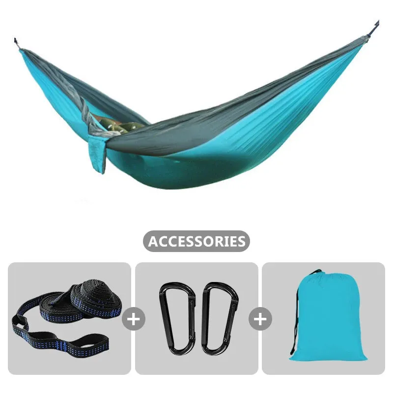 102x55inch Outdoor Double Camping Hammock with Tree Strap Lightweight Parachute 210T Nylon Hammock Swing Chair for Hiking Garden
