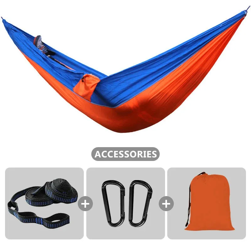 102x55inch Outdoor Double Camping Hammock with Tree Strap Lightweight Parachute 210T Nylon Hammock Swing Chair for Hiking Garden