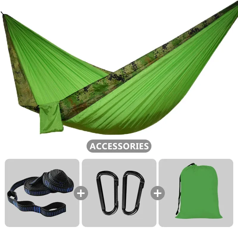 102x55inch Outdoor Double Camping Hammock with Tree Strap Lightweight Parachute 210T Nylon Hammock Swing Chair for Hiking Garden