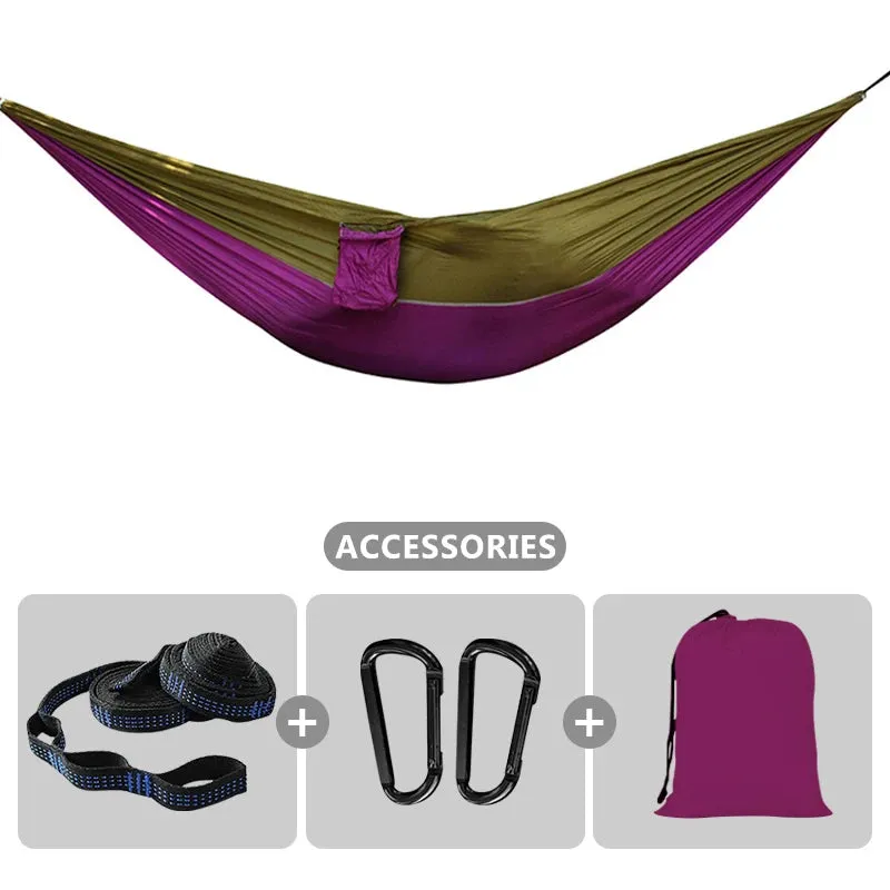 102x55inch Outdoor Double Camping Hammock with Tree Strap Lightweight Parachute 210T Nylon Hammock Swing Chair for Hiking Garden
