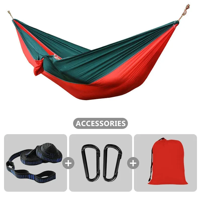 102x55inch Outdoor Double Camping Hammock with Tree Strap Lightweight Parachute 210T Nylon Hammock Swing Chair for Hiking Garden