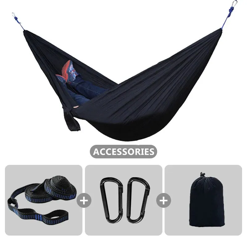 102x55inch Outdoor Double Camping Hammock with Tree Strap Lightweight Parachute 210T Nylon Hammock Swing Chair for Hiking Garden