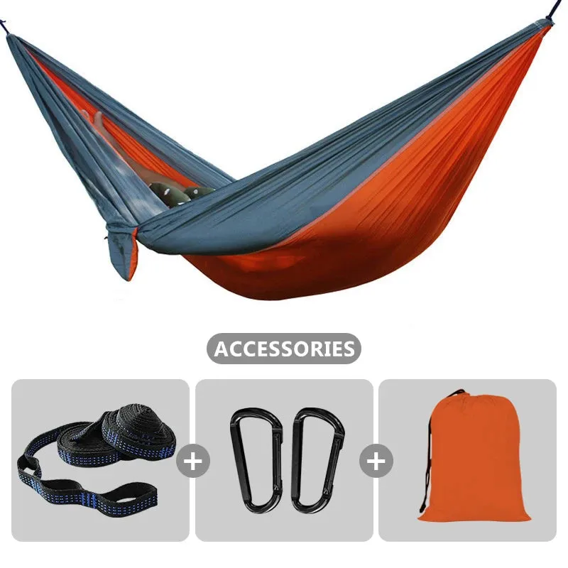 102x55inch Outdoor Double Camping Hammock with Tree Strap Lightweight Parachute 210T Nylon Hammock Swing Chair for Hiking Garden