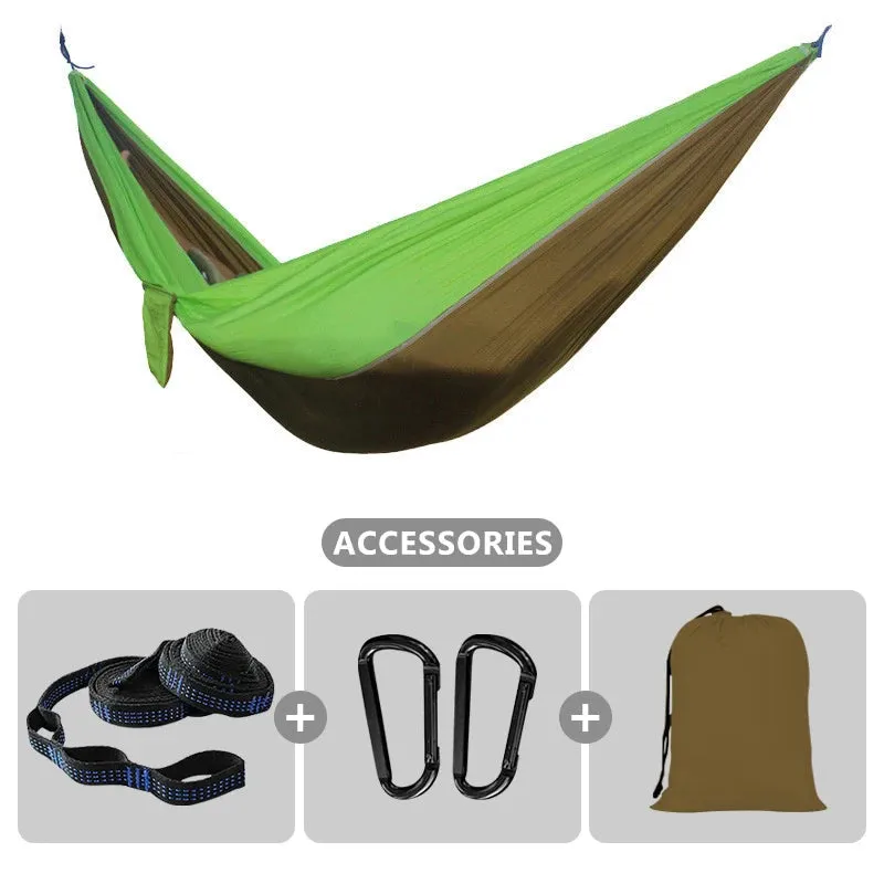 102x55inch Outdoor Double Camping Hammock with Tree Strap Lightweight Parachute 210T Nylon Hammock Swing Chair for Hiking Garden