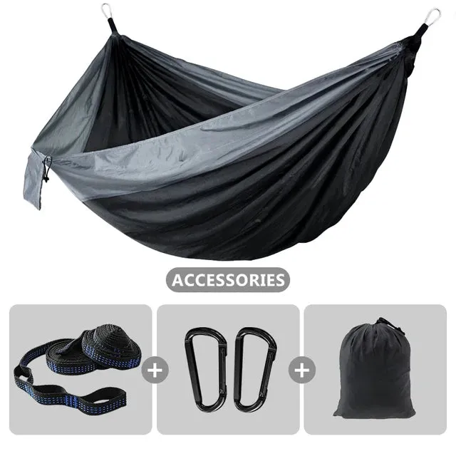 102x55inch Outdoor Double Camping Hammock with Tree Strap Lightweight Parachute 210T Nylon Hammock Swing Chair for Hiking Garden