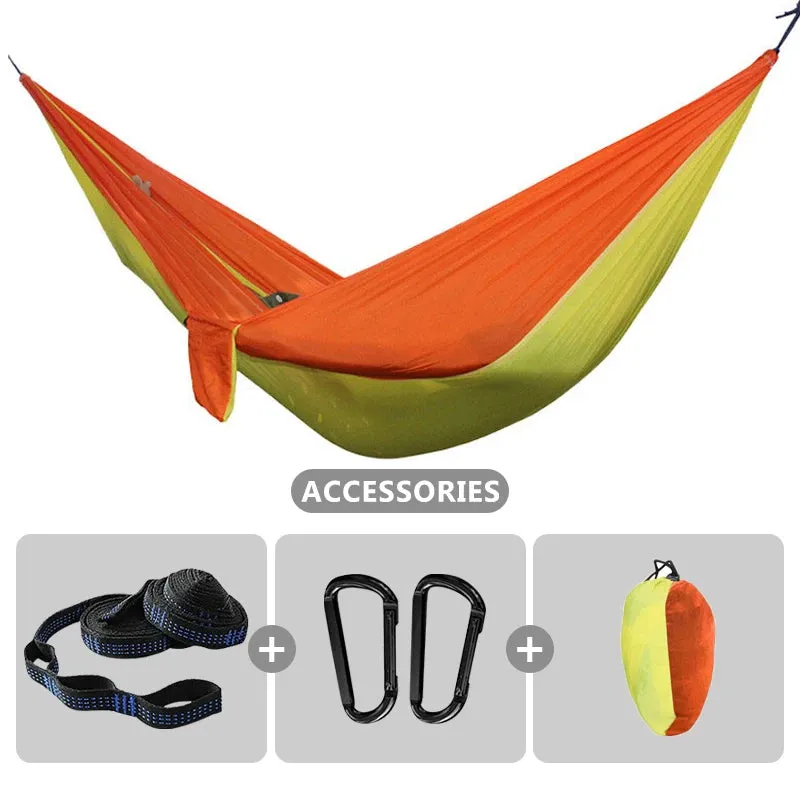 102x55inch Outdoor Double Camping Hammock with Tree Strap Lightweight Parachute 210T Nylon Hammock Swing Chair for Hiking Garden