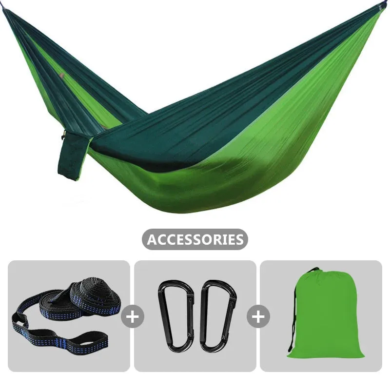 102x55inch Outdoor Double Camping Hammock with Tree Strap Lightweight Parachute 210T Nylon Hammock Swing Chair for Hiking Garden