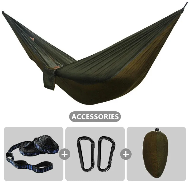 102x55inch Outdoor Double Camping Hammock with Tree Strap Lightweight Parachute 210T Nylon Hammock Swing Chair for Hiking Garden