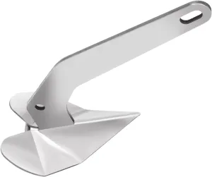 10LBS Stainless Steel Delta Anchor, Wing Style Boat Anchor Marine Heavy Duty Triangular Anchor 10lb / 14lb / 17lb /18lb / 21lb / 22lb / 32lb / 35lb / 43lb Wing Style Triangle Anchor for Small Yacht