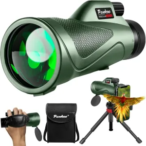 12x60 Monocular Telescope High Powered with Smartphone Adapter Tripod and Portable Bag, Larger Vision Monoculars for Adults with BAK4 Prism & FMC Lens, Suitable for Bird Watching Hiking Travel