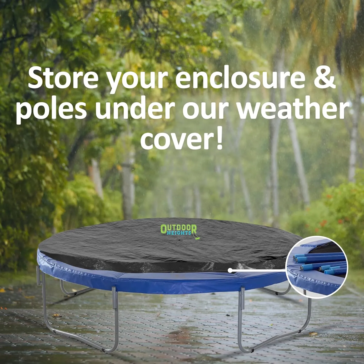 13ft Trampoline Cover, Round Trampoline Cover Rain Snow Sun Shade Protection Cover, Rainproof UV Resistant Wear-Resistant Gravity Trampoline Cover trampoline Protective Covers - 13ft Round,Black