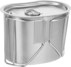 1Pc Stainless Steel Camping Pot Water Holder Portable Food Container for Outdoor Cooking for Hiking Backpacking and Picnics Easy to Clean