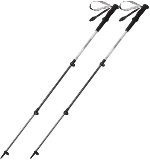 2 Pack Adjustable Trekking Poles, Lightweight Walking Sticks for Backpacking, Hiking Gear with EVA Grip, Aluminum Alloy   Carbon Fiber