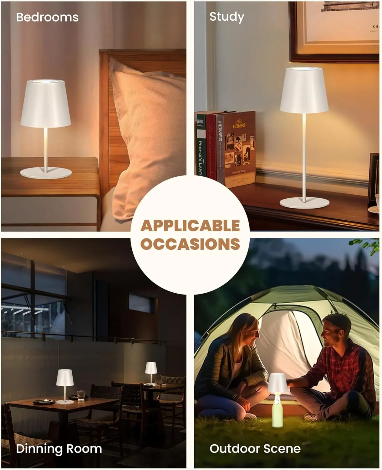 2 Pack Cordless RGB Table Lamp,Wireless Bottle Lamp,3 Level Dimming & RGB Cycle LED Portable Desk lamp,5000mAh Rechargeable Battery,Waterproof Outdoor,for Bedroom/Bars/Camping(White)