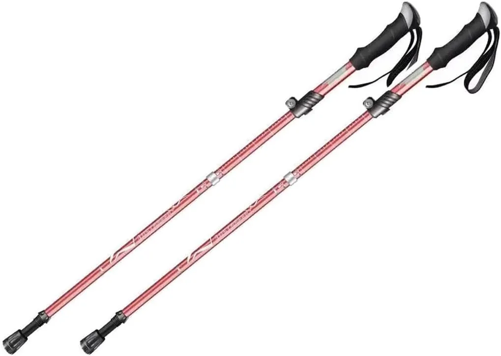 2-Pack Folding Trekking Poles, Adjustable Ultralight Walking Sticks, with EVA Grips   Quick Lock, for Men, Women