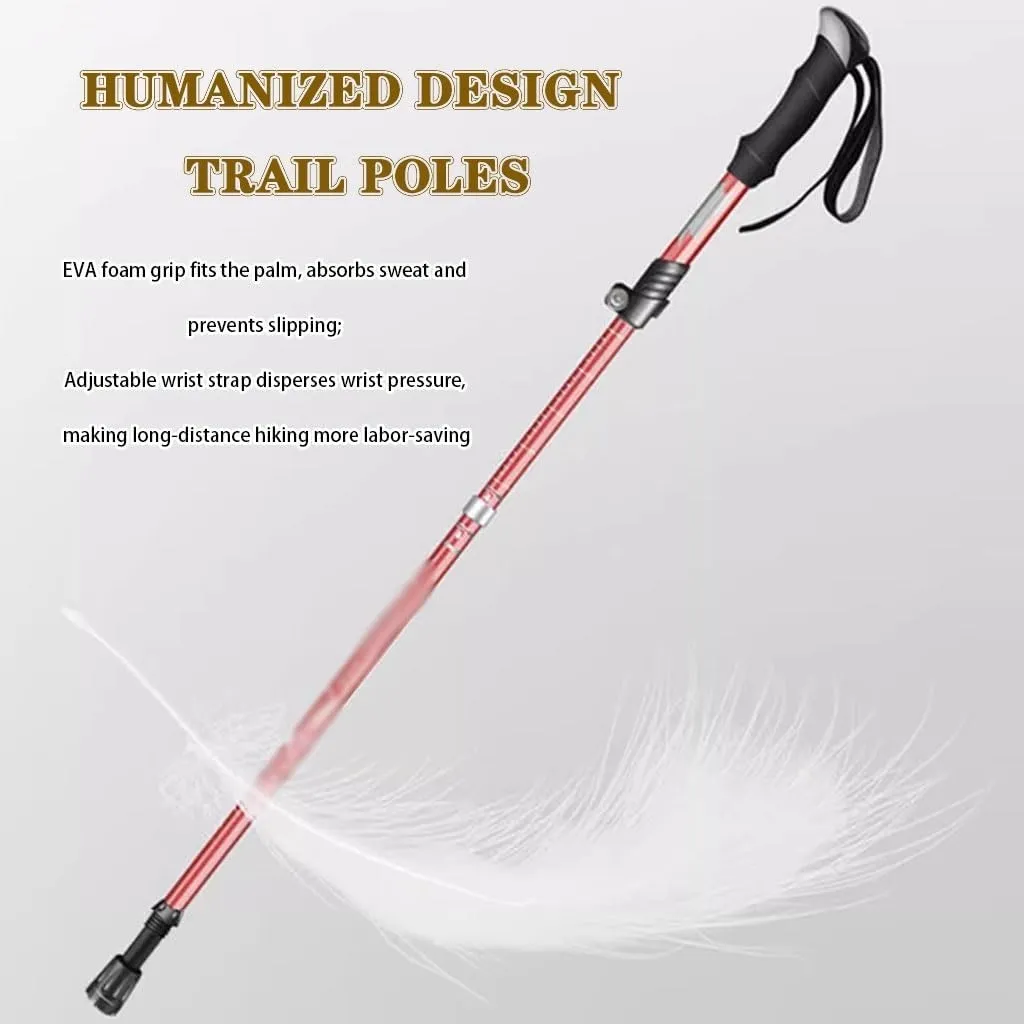 2-Pack Folding Trekking Poles, Adjustable Ultralight Walking Sticks, with EVA Grips   Quick Lock, for Men, Women