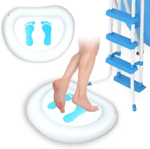 2 Pack PVC Inflatable Pool Foot Bath Basin, Folding Pool Foot Wash Basin Tub for Pool Entry Ladder, Foot Washing Basin for Above Ground Swimming Pools Hot Tub Spas Outdoor Pool Accessories