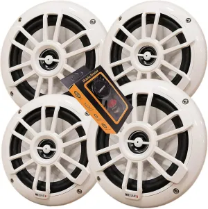 2 Pairs of MB Quart NF1-116 Nautic Series 6-1/2" Shallow-Mount Marine Speakers with White Grilles   Gravity Magnet Phone Holder
