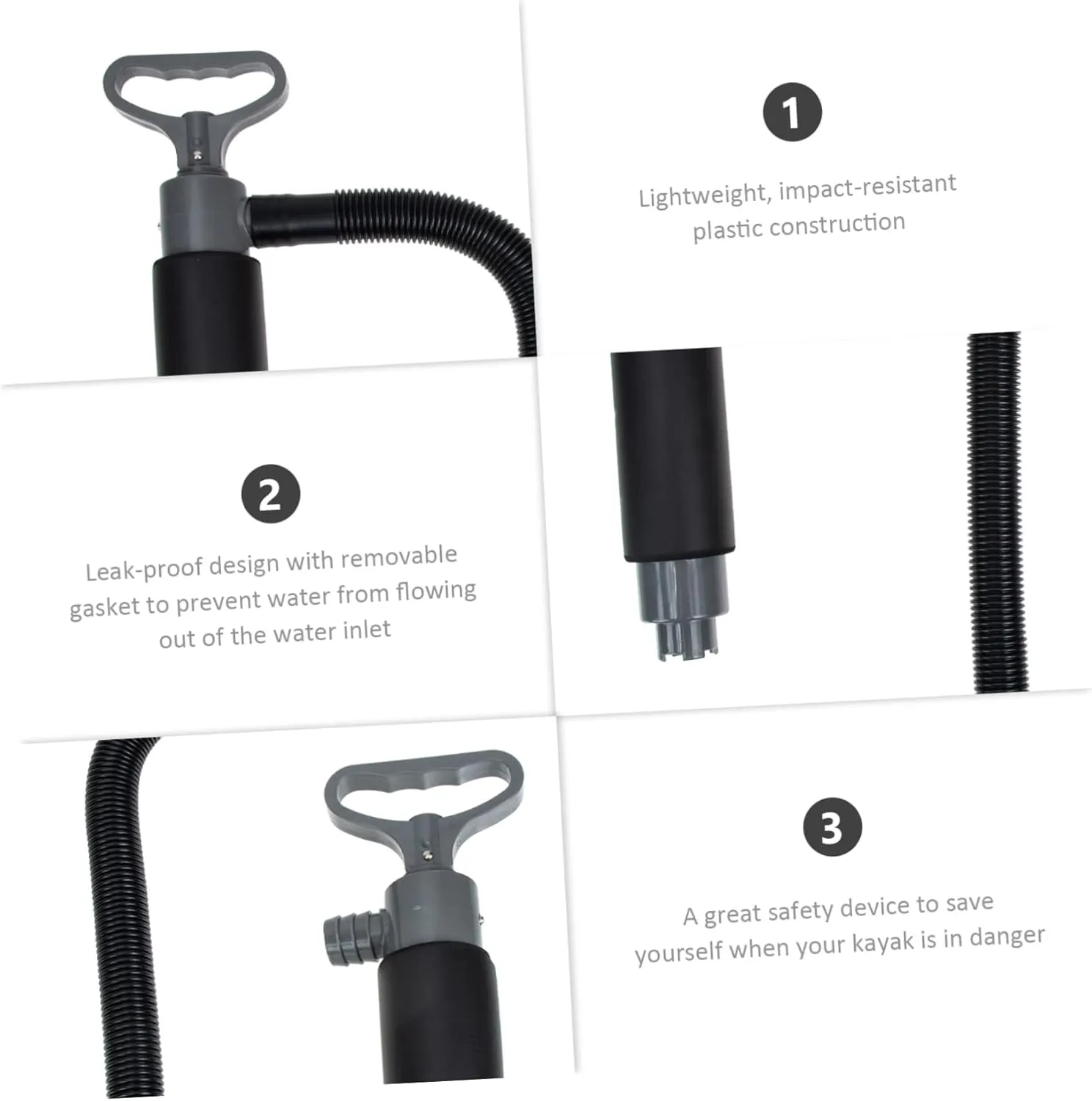 2 Sets Kayak Water Pump Kayaks Hand Pump Kayak Bailing Pump Kayak Pump and Pipe Kayak Bailer Kayak Bilge