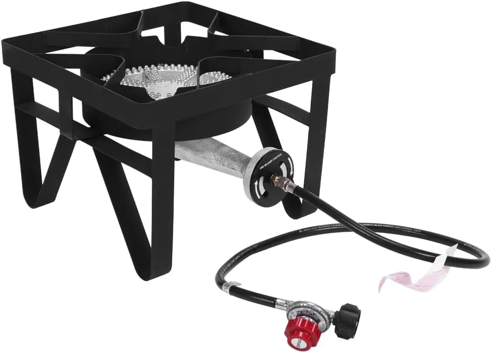 200K BTU Propane Burner, Heavy-Duty Propane Stove, Outdoor Burner with Adjustable 0-20Psi Regulator and Hose, Ideal for Home Brewing, Turkey Fry