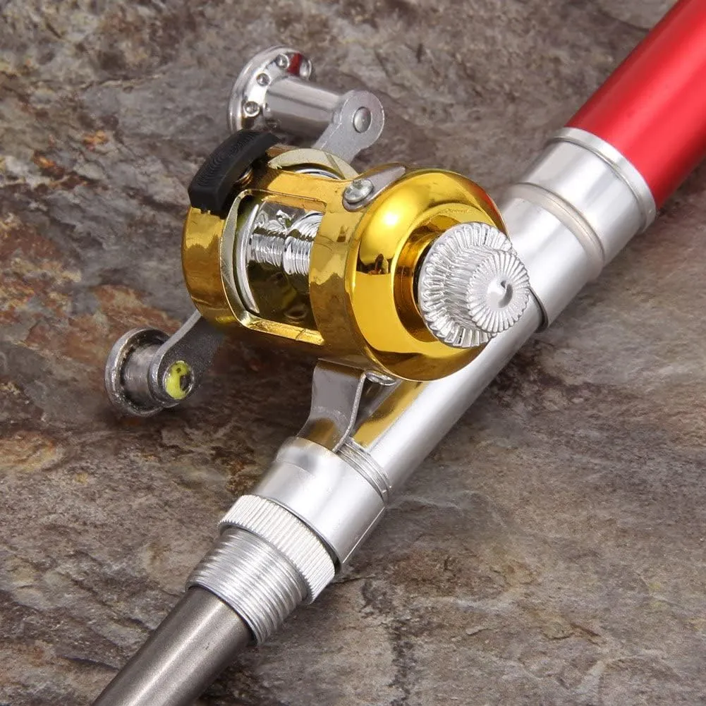 2023 Pocket Size Fishing Rod - Pen Fishing Pole and Reel Combo, Portable Telescopic Small Fishing Pole Mini Fishing Rod, Micro Collapsible Fishing Rod and Reel Combo Travel Fishing Kits
