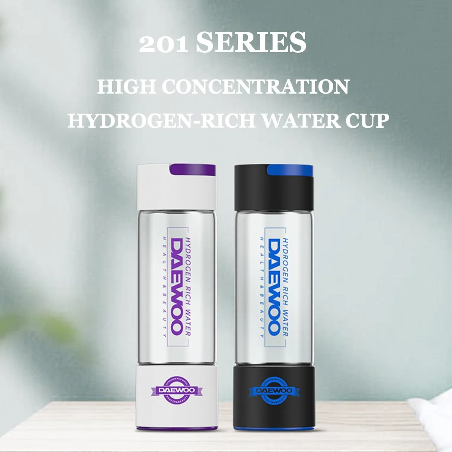2024 Hydrogen Rich Water Cup, PEM Technology Ionizer, 550mL, Portable USB Rechargeable Ionized Water Generator, Anti Aging Antioxidant Glass Bottle