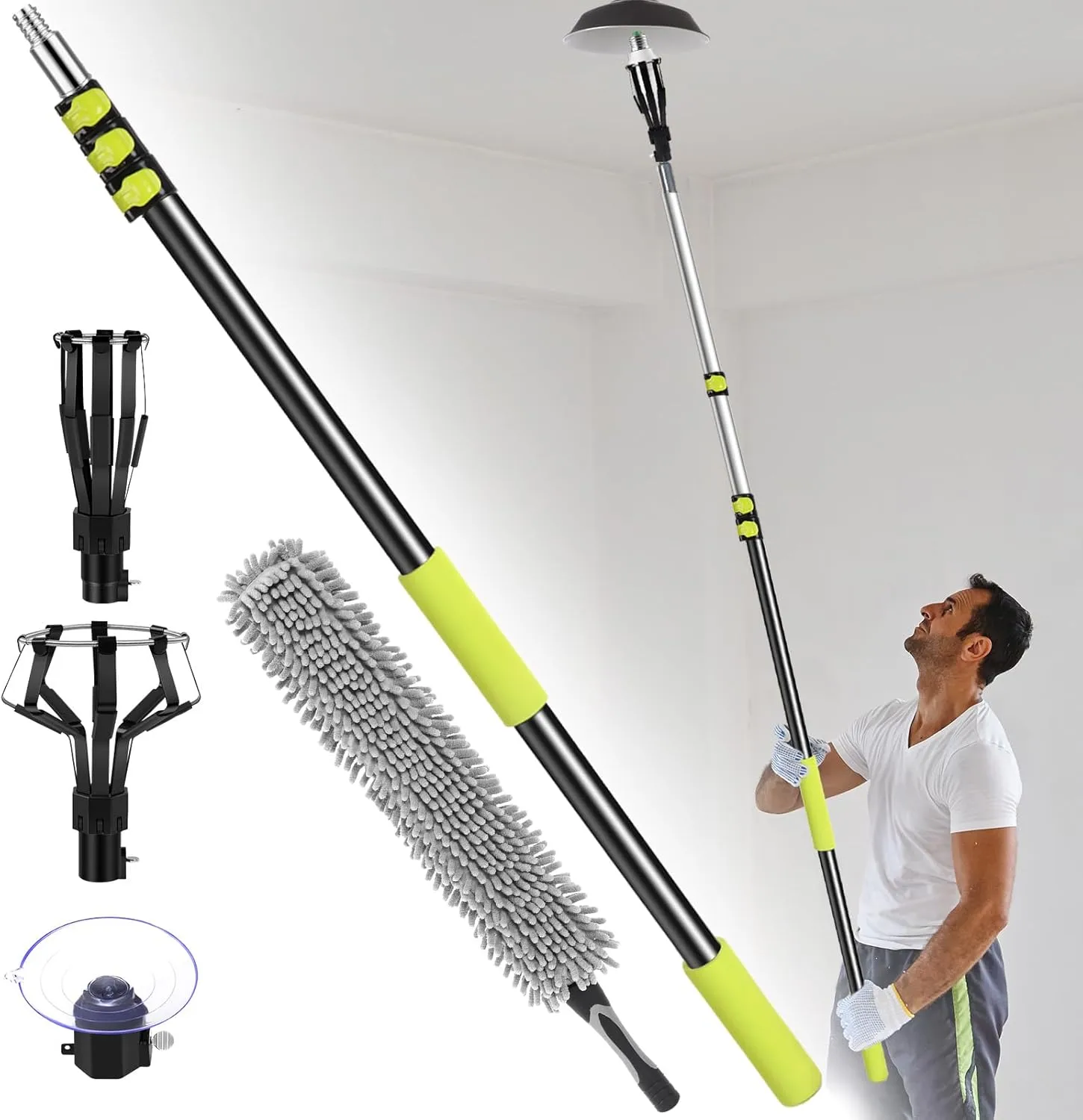20FT Telescopic Light Bulb Changer for High Ceilings,Aluminum alloy lightweight lightbulb changer for high ceilings,High ceiling light bulb changer with pole for high ceilings and embedded lights