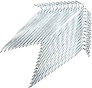25pcs Heavy Duty Galvanized Iron Tent Stakes for Camping Metal Ground Pegs for Tents Outdoor Anchors for Secure Fixing for Tarps and