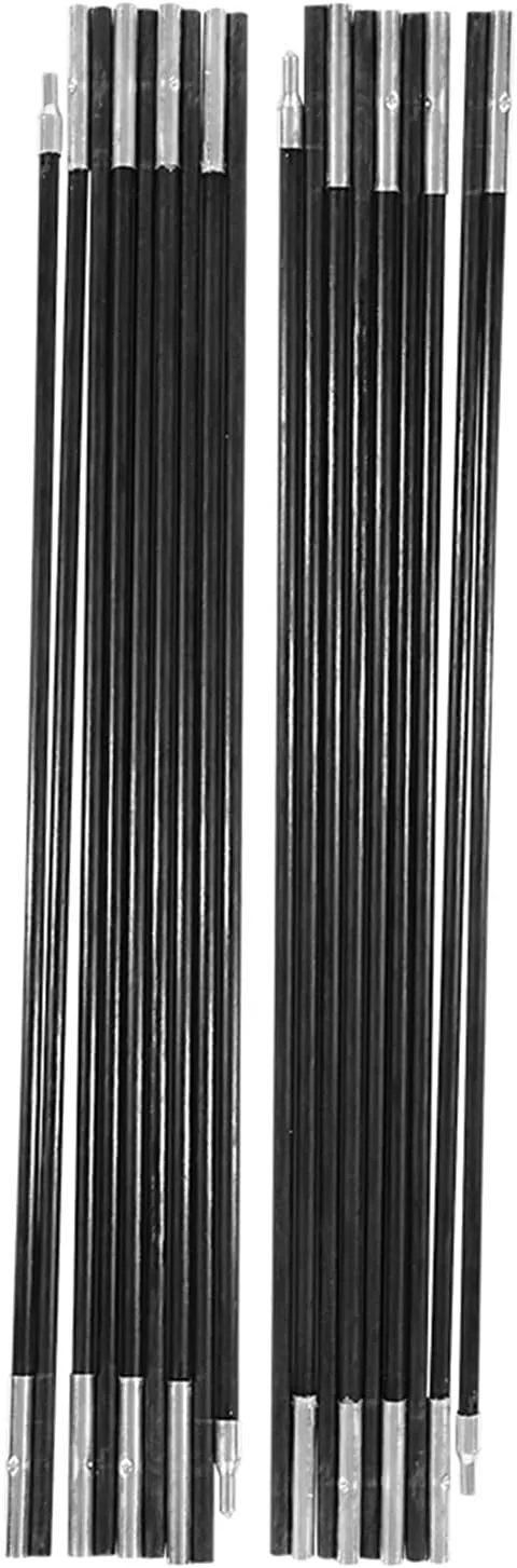 2Pcs 4.9m Tent Poles Replacement, Fiberglass Camping Tent Pole Bars Outdoor Support Rods Awning Frames Kit for Hiking and Camping Tarp
