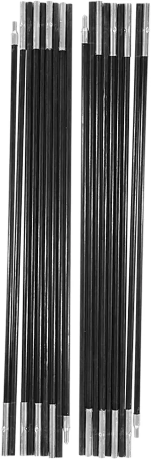 2Pcs 4.9m Tent Poles Replacement, Fiberglass Camping Tent Pole Bars Outdoor Support Rods Awning Frames Kit for Hiking and Camping Tarp
