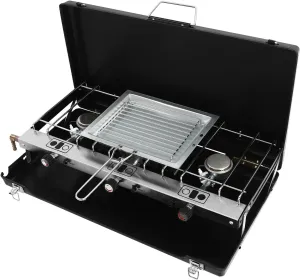3-Burner Propane Camping Stove, Portable Camp Stove with 3 Adjustable Burners, Propane Portable Stove for Camping, Tailgating, Grilling, BBQs