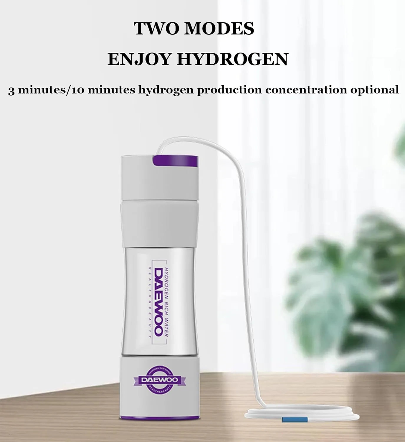 3 in1 Hydrogen Water Bottle, 2024 New Portable 2000PPB Hydrogen Water Ionizer Machine, with SPE PEM Technology Glass Health Cup, Improves Water Drinking Quality