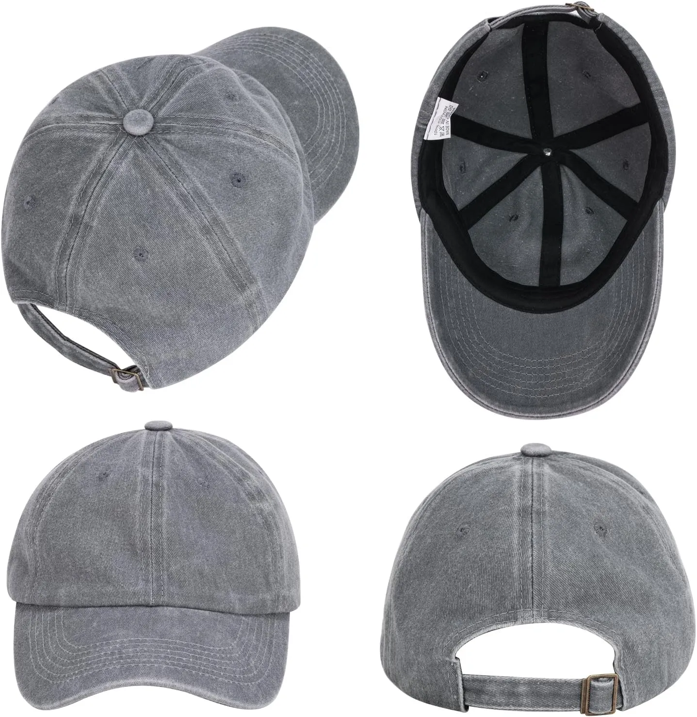 3 Pack Washed Plain Baseball Cap, Retro Adjustable Dad Hats Gift for Men/Women,Unstructured/Cotton